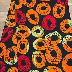 African Print Headwrap: Orange & Red Circles